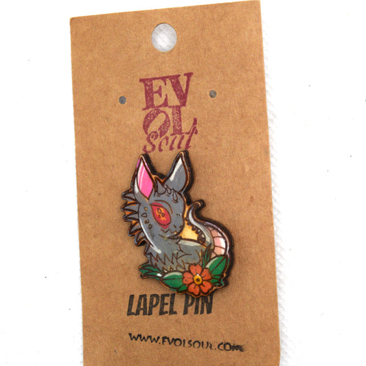 Chupacabra Wooden Lapel Pin On Card