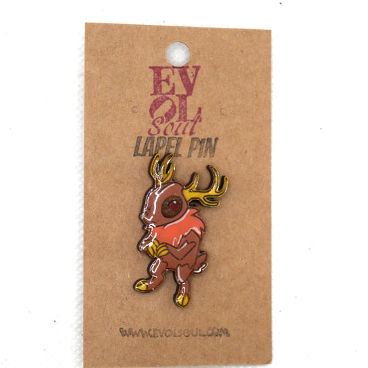 Cutesy Wedingo Standing wooden Lapel Pin on card