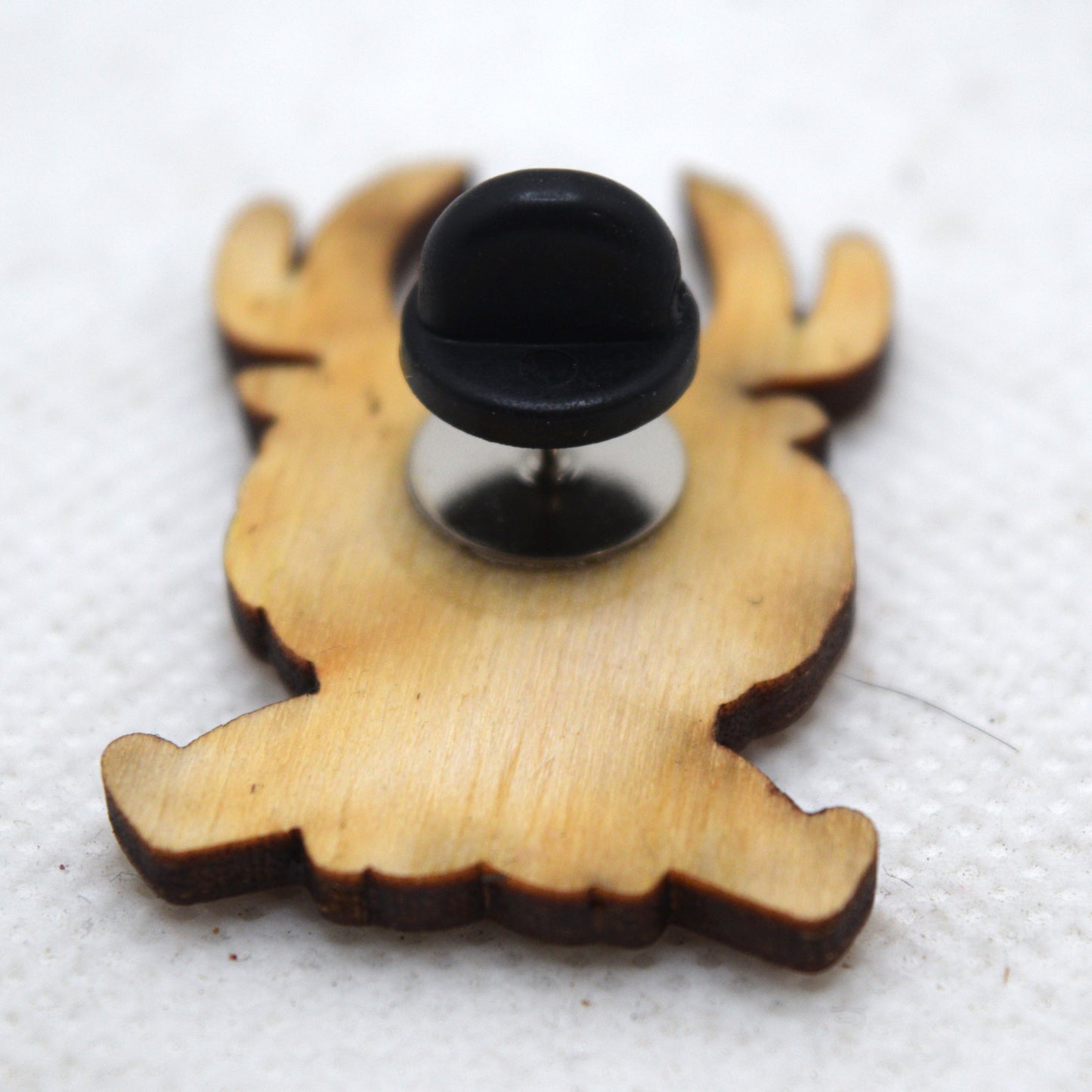 Cutesy Wendigo Sitting Lapel Pin Back