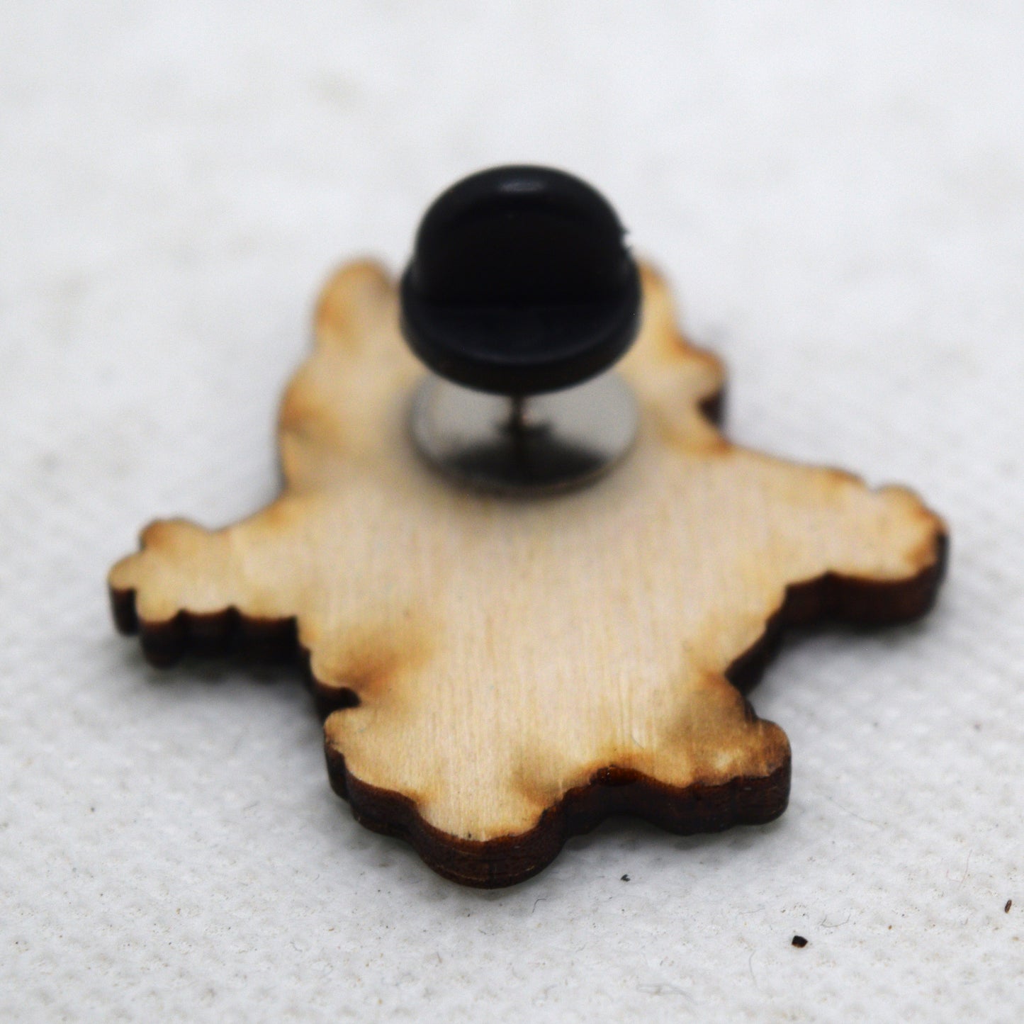 Cutesy Yeti Wooden Lapel Pin Back