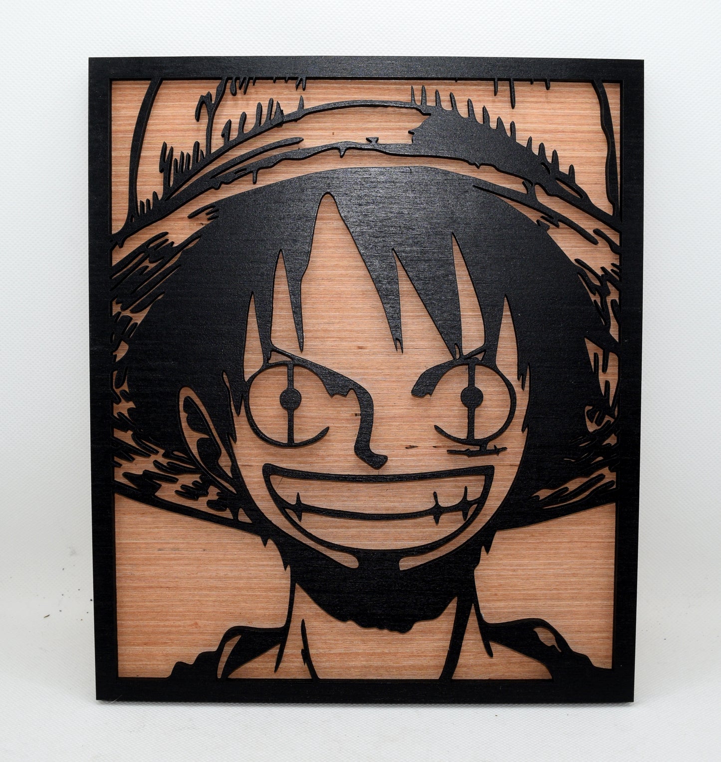 2 Layer Luffy w/ Hat One Piece Wooden Art