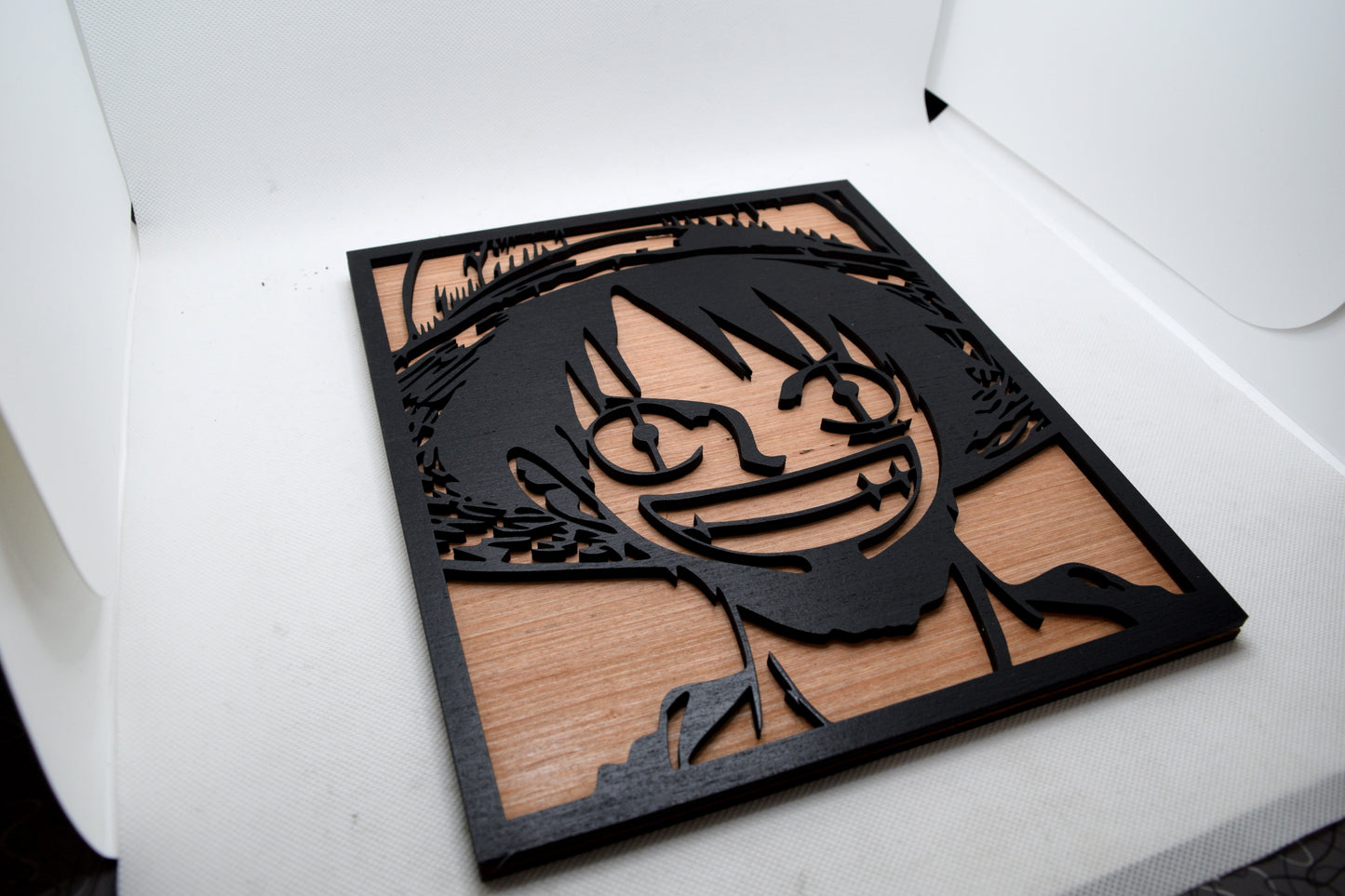 2 Layer Luffy w/ Hat One Piece Wooden Art