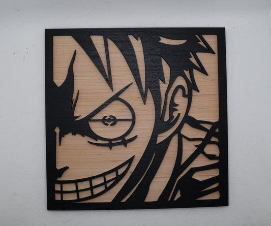 2 Layer Luffy Half Wooden Art