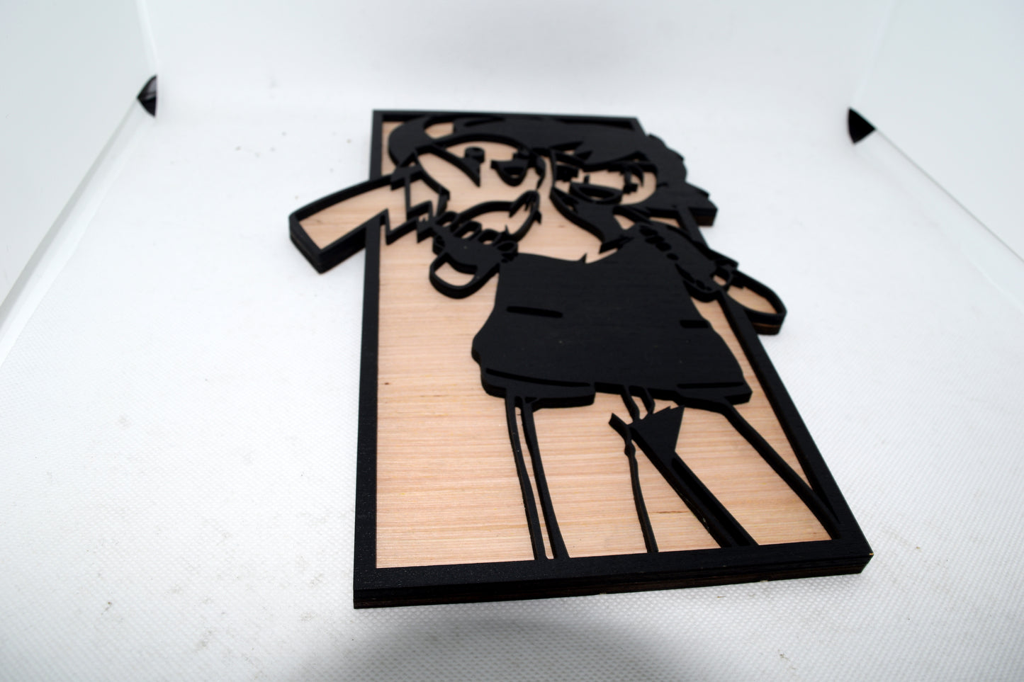 2 Layer Ash and Pikachu Wooden Art