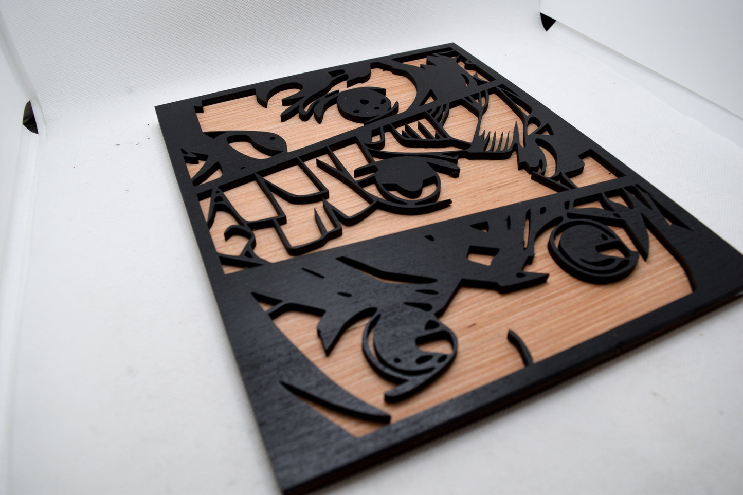 2 Layer Demon Slayer 3 Eyes Wooden Art