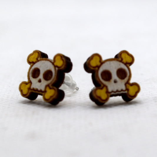 Skull and Cross Bones Stud / Post Earrings