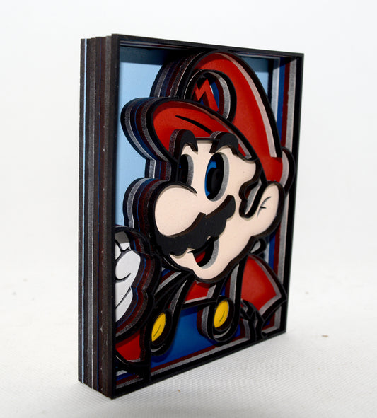 3-D Layered Mario Wooden Art