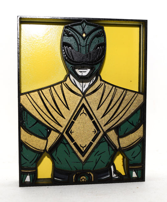 3-D Layered Green Power Ranger Wooden Art