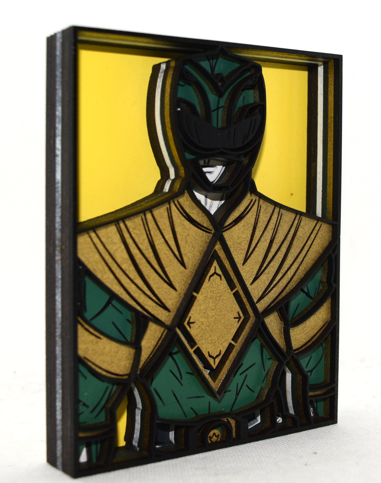 3-D Layered Green Power Ranger Wooden Art