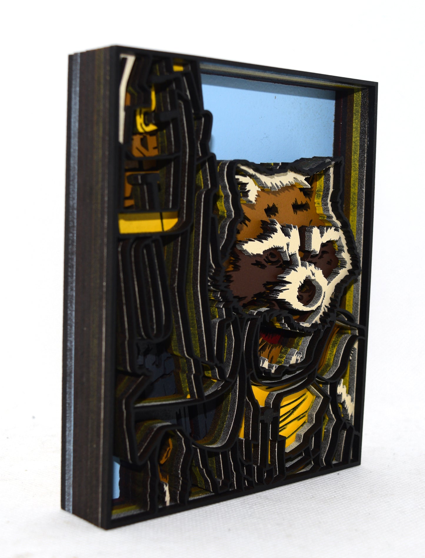 3-D Layered Rocket Raccoon Wooden Art