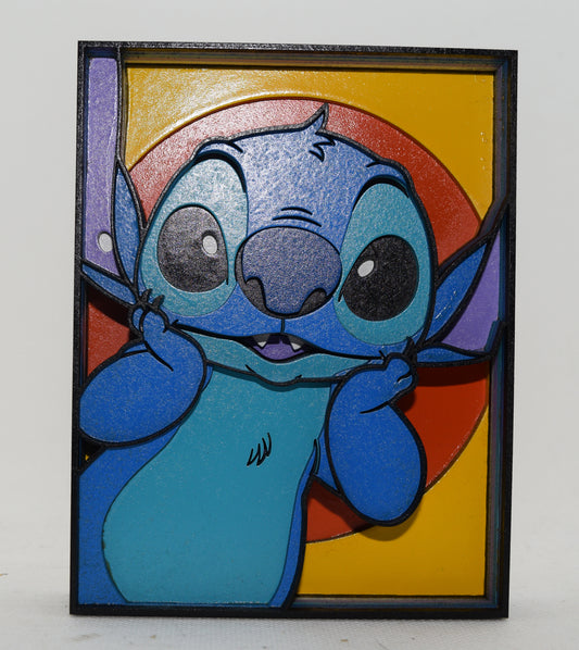 3-D Layered Stitch Wooden Art