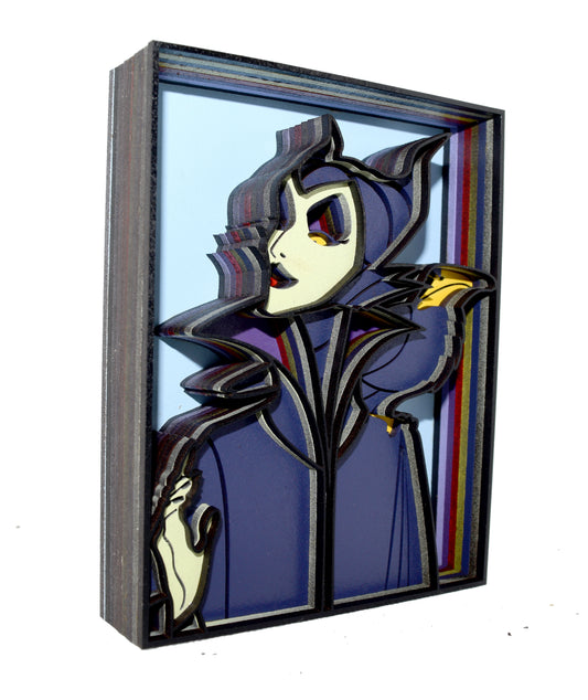 3-D Layered Maleficent Wooden Art