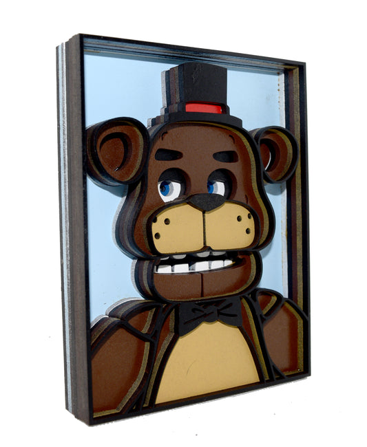 3-D Layered Freddy (FNAF) Wooden Art