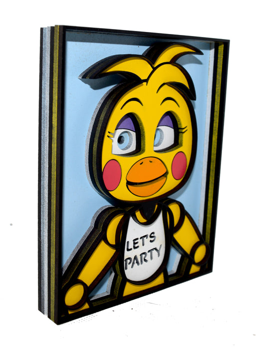 3-D Layered Chica (FNAF) Wooden Art