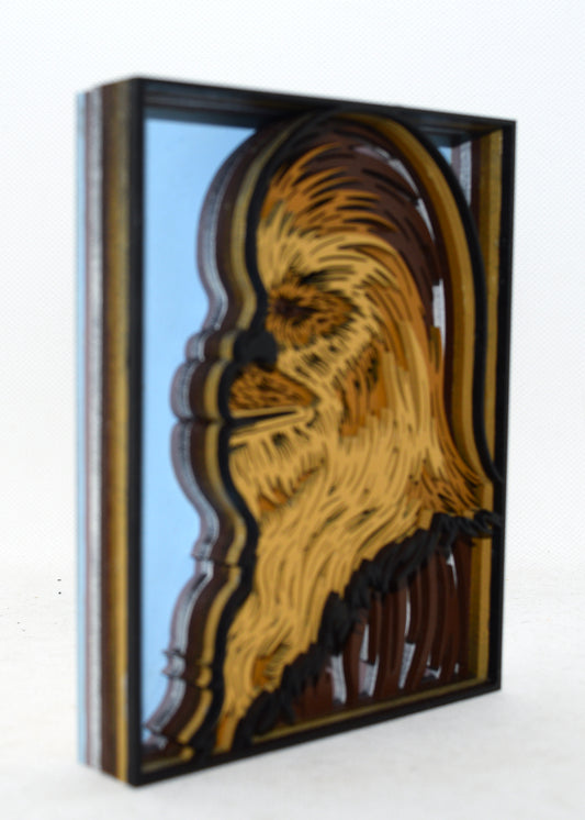 3-D Layered Chewbacca Wooden Art
