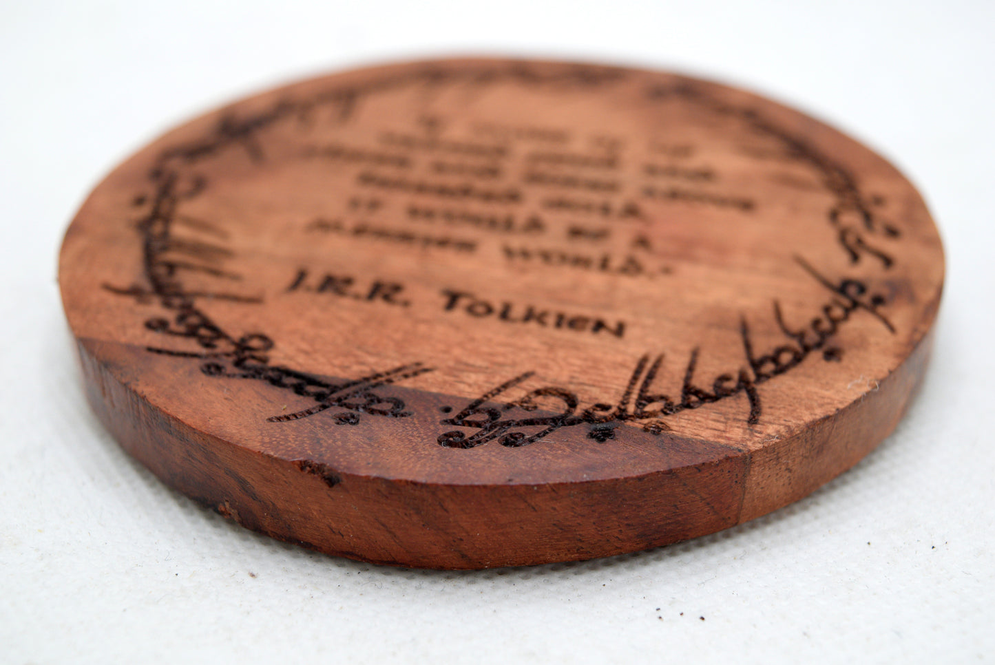 Lord of the Rings Tolkien Quote Wooden Coaster