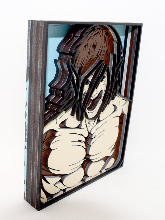 3-D Layered Eren Yeager Wooden Art