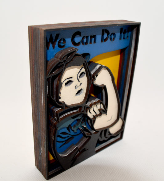 3-D Layered Rosie the Riveter Wooden Art