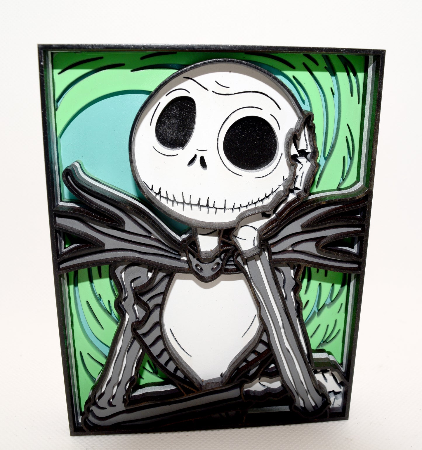 3-D Layered Jack Skellington Nightmare Before X-mas Wooden Art