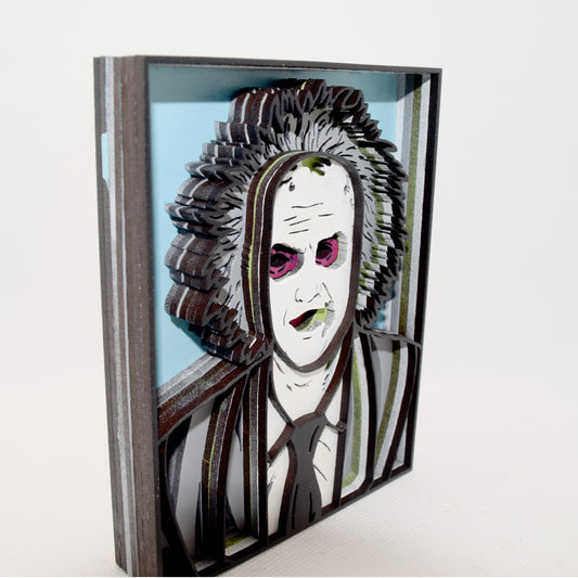 3-D Layered Beetlejuice Wooden Artwork