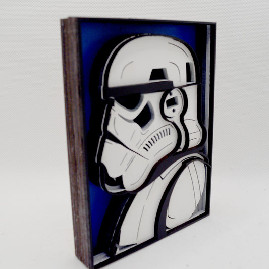 3-D Layered Storm Trooper Wooden Art