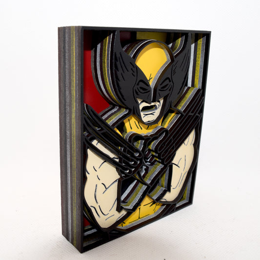 3-D Layered Wolverine Wooden Art