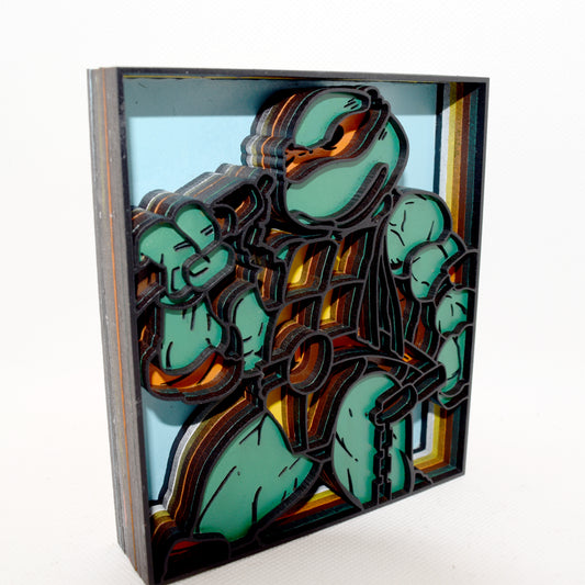 3-D Layered TMNT Michealangelo Wooden Art