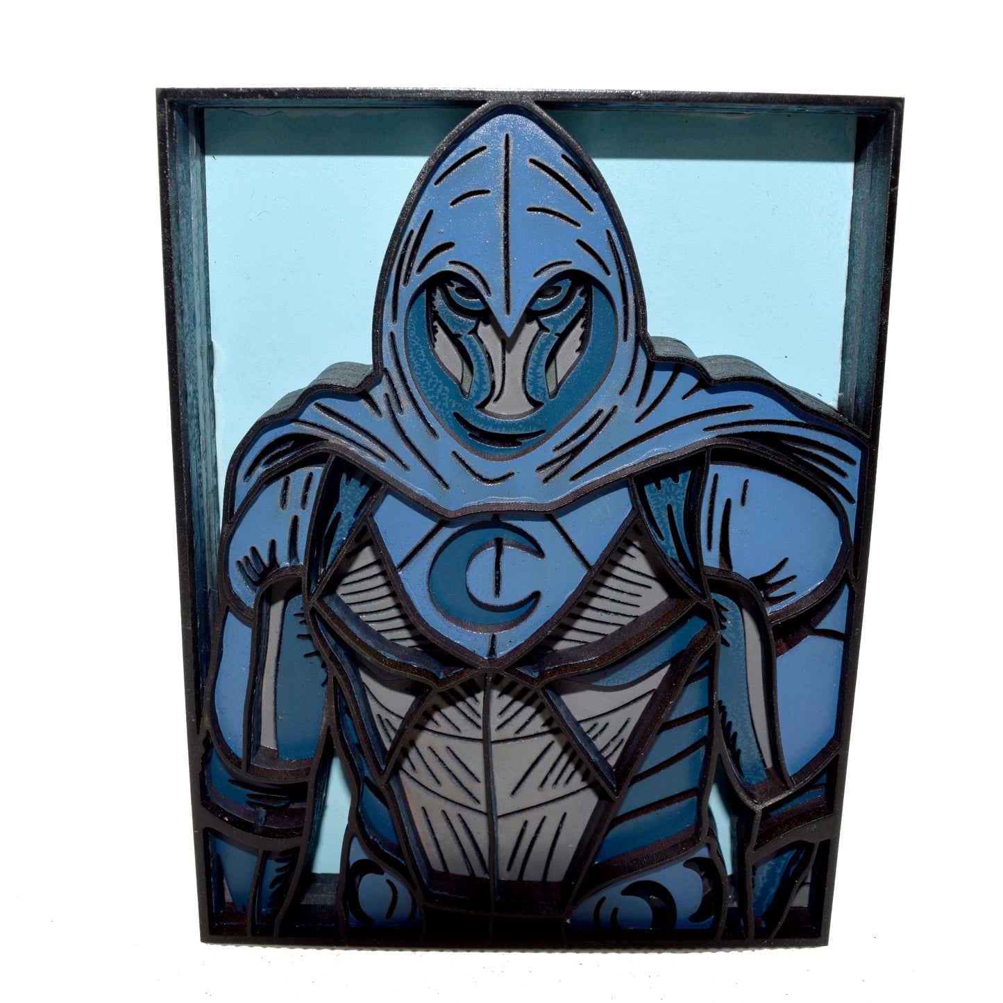 3-D Layered Moon Knight Wooden Art