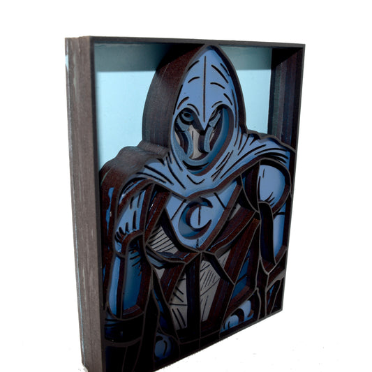 3-D Layered Moon Knight Wooden Art