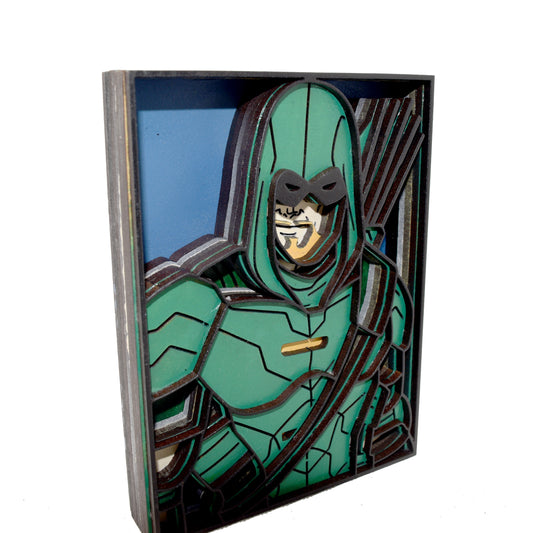 3-D Layered Green Arrow Wooden Art