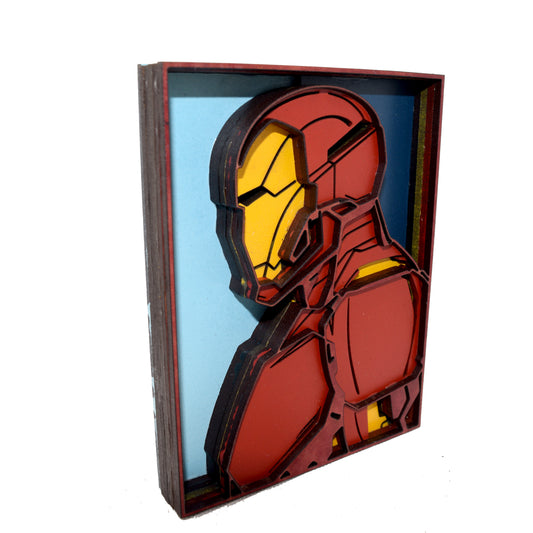 3-D Layered Iron Man Wooden Art