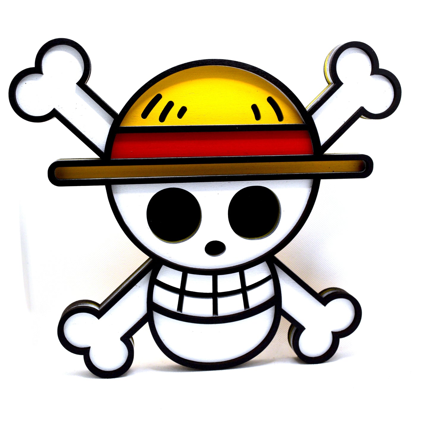 3-D Layered One Piece Skull Logo Art