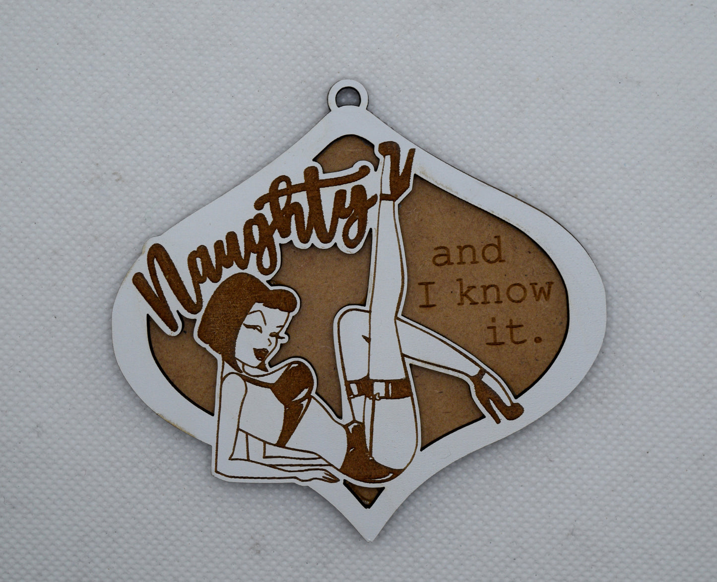 Naughty And You Know It Retro Ornament