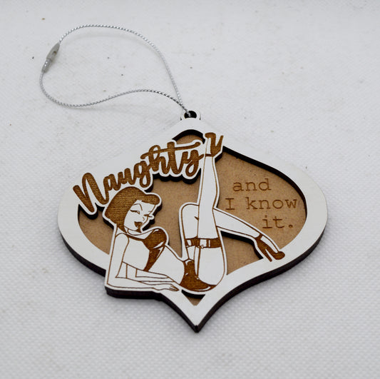 Naughty And You Know It Retro Ornament