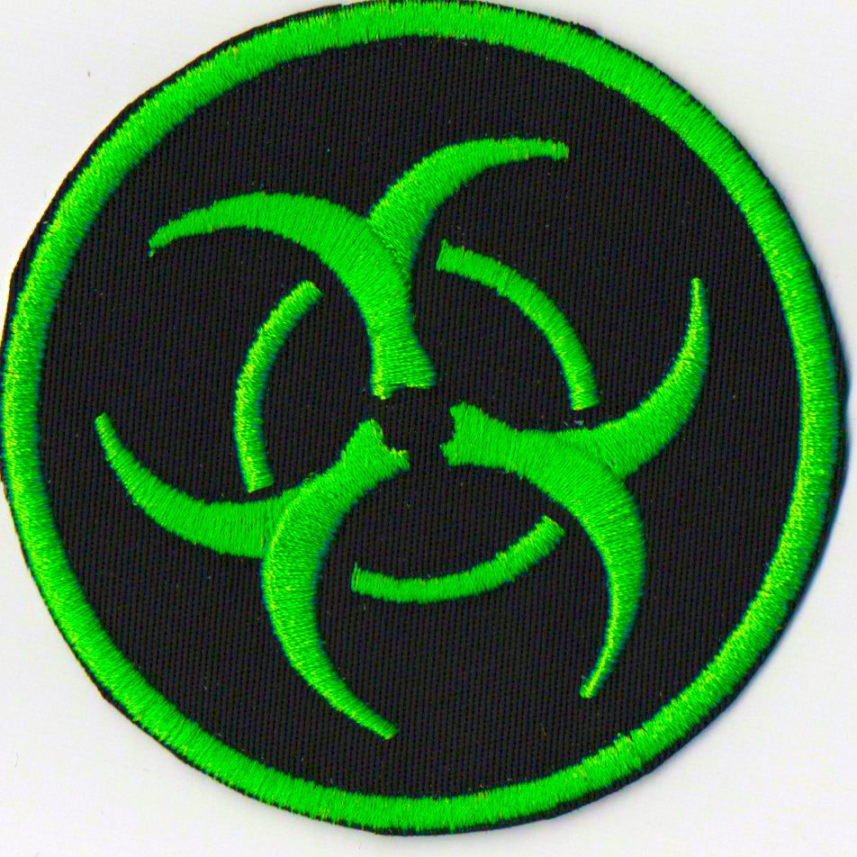 Green Biohazard Embroidered Patch