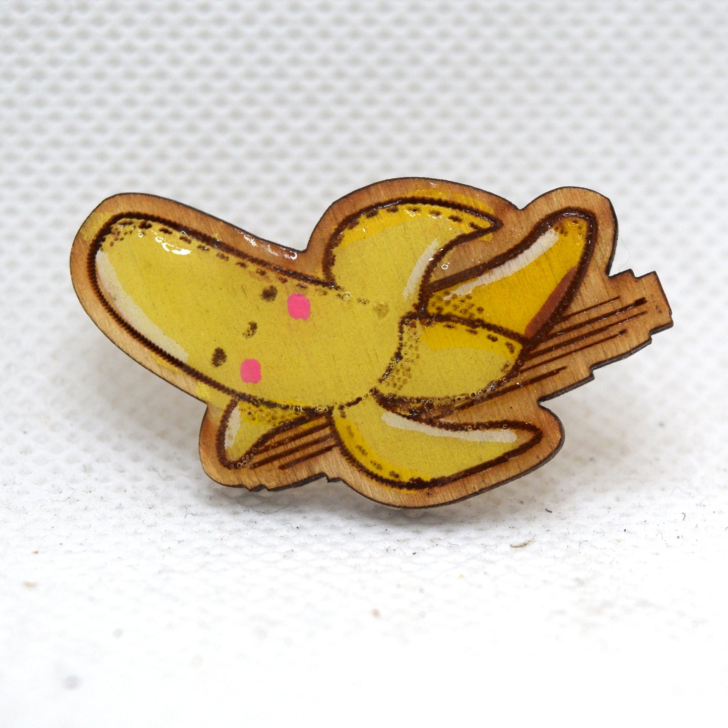 Kawaii Banana Wooden Lapel Pin