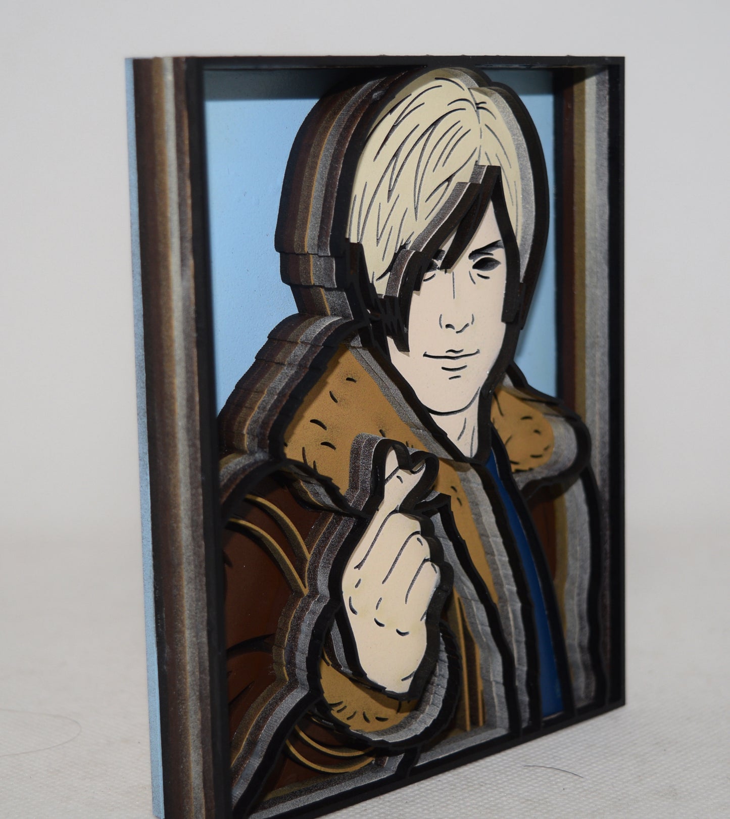 3-D Layered Resident Evil Leon S. Kennedy Wooden Art