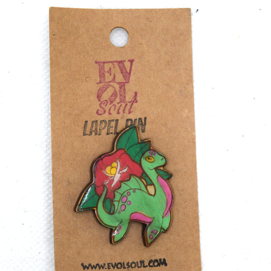 Loch Ness Monster Wooden Lapel Pin On Card