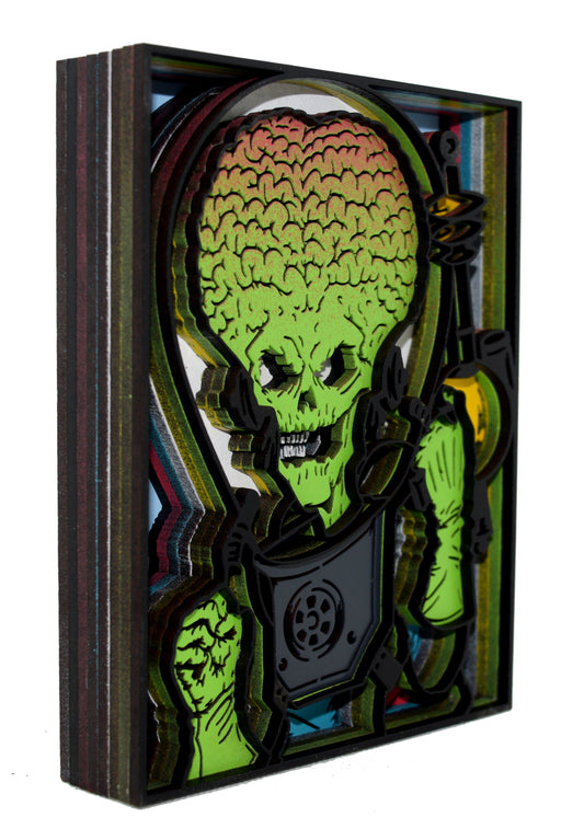 Mars Attacks Ack Ack Alien Shadowbox Sideview