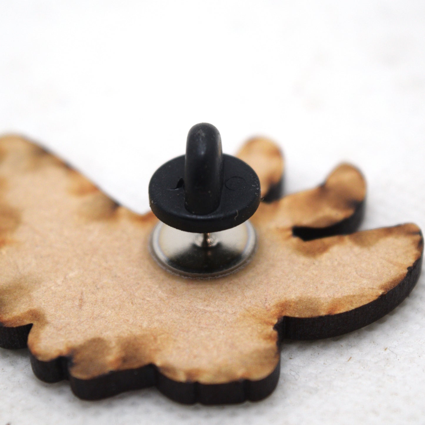 Mothman Flying Wooden Lapel Pin Back