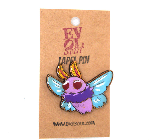 Mothman Flying Wooden Lapel Pin On Card
