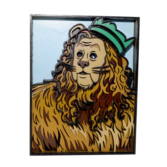 3-D Layered Wizard Of Oz - Cowardly Lion Art