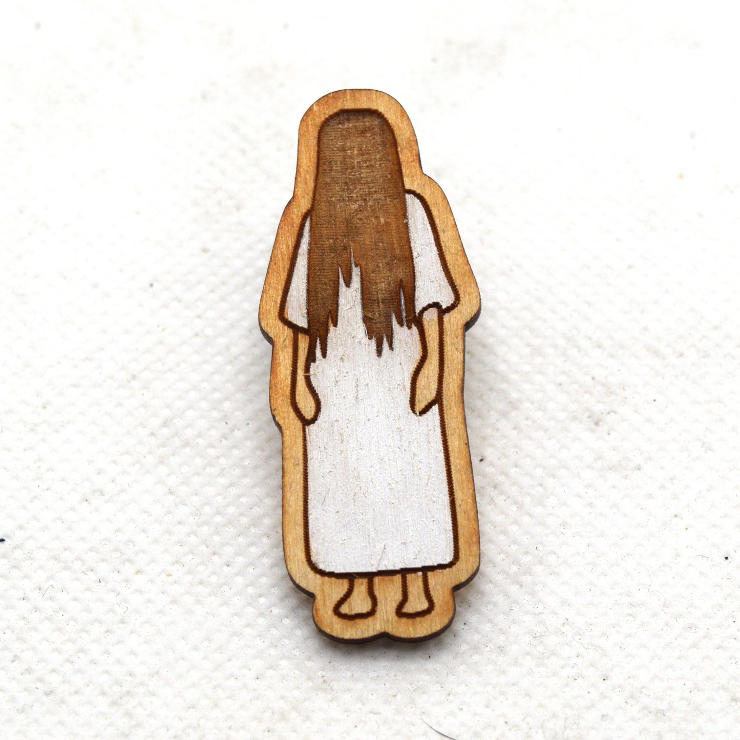 Samara The Ring Horror Wooden Lapel Pin