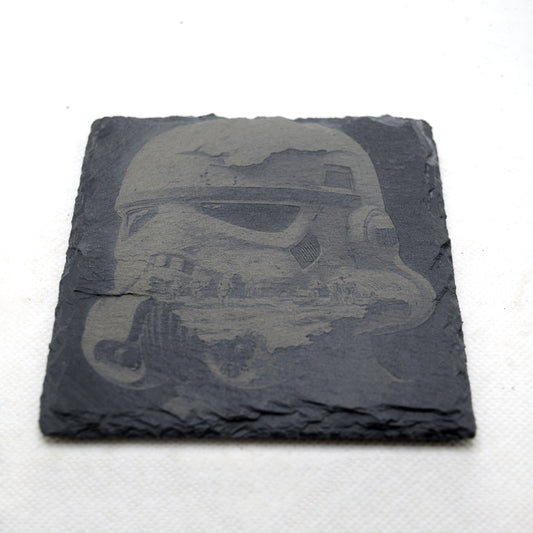 Star Wars Storm Trooper Double Exposure Slate Coaster Flat