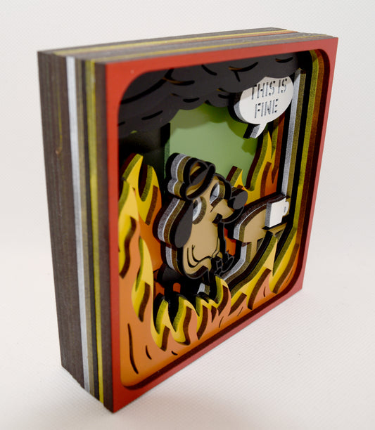 This is Fine Dog Mem Shadowbox Side