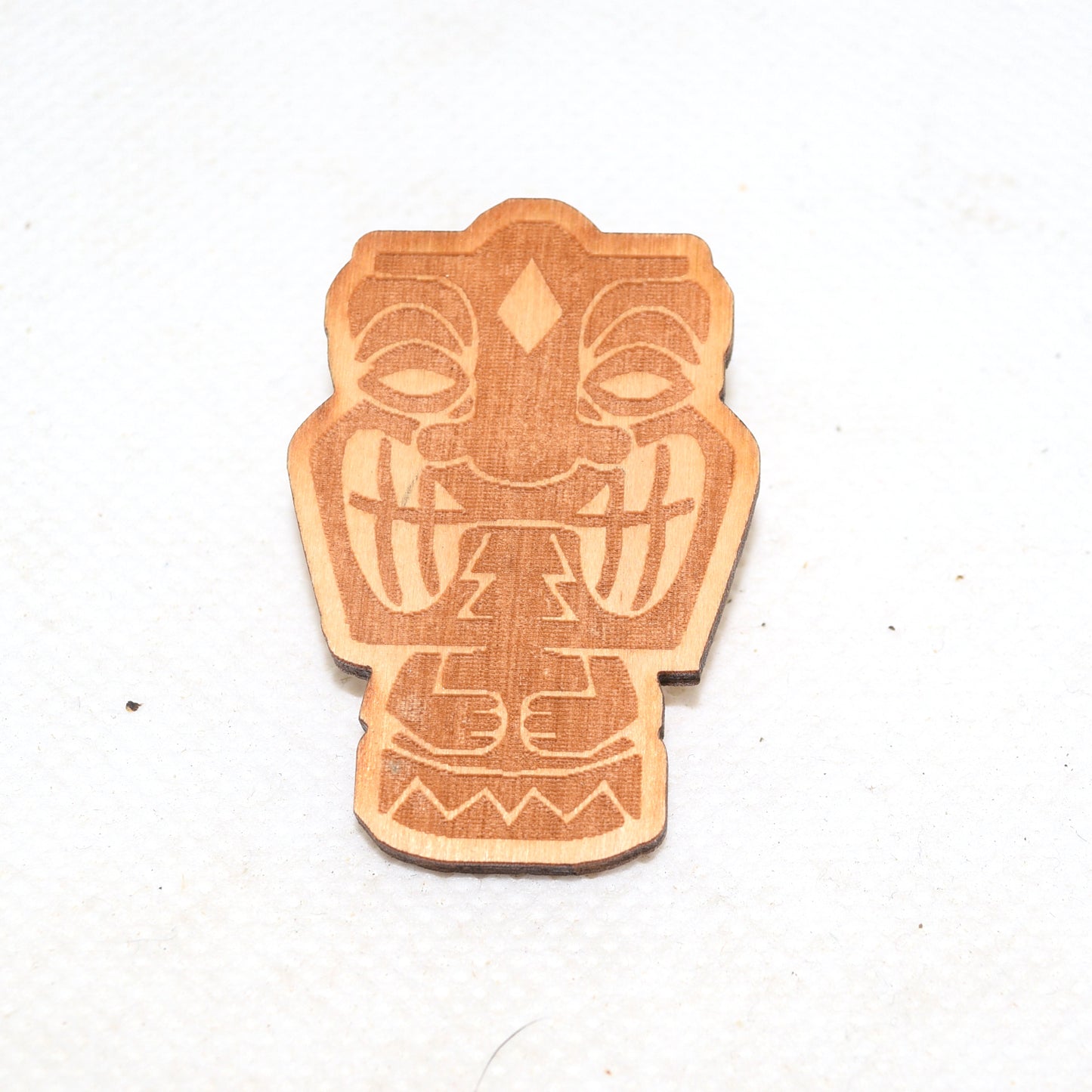 Tiki God 2 Wooden Lapel Pin