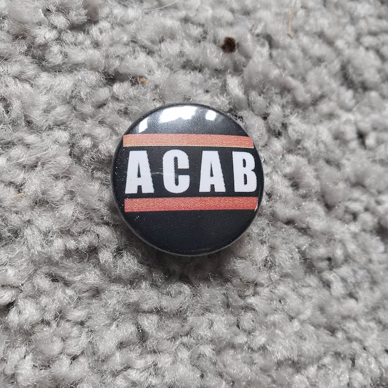 ACAB Red Bars 1 Inch Button
