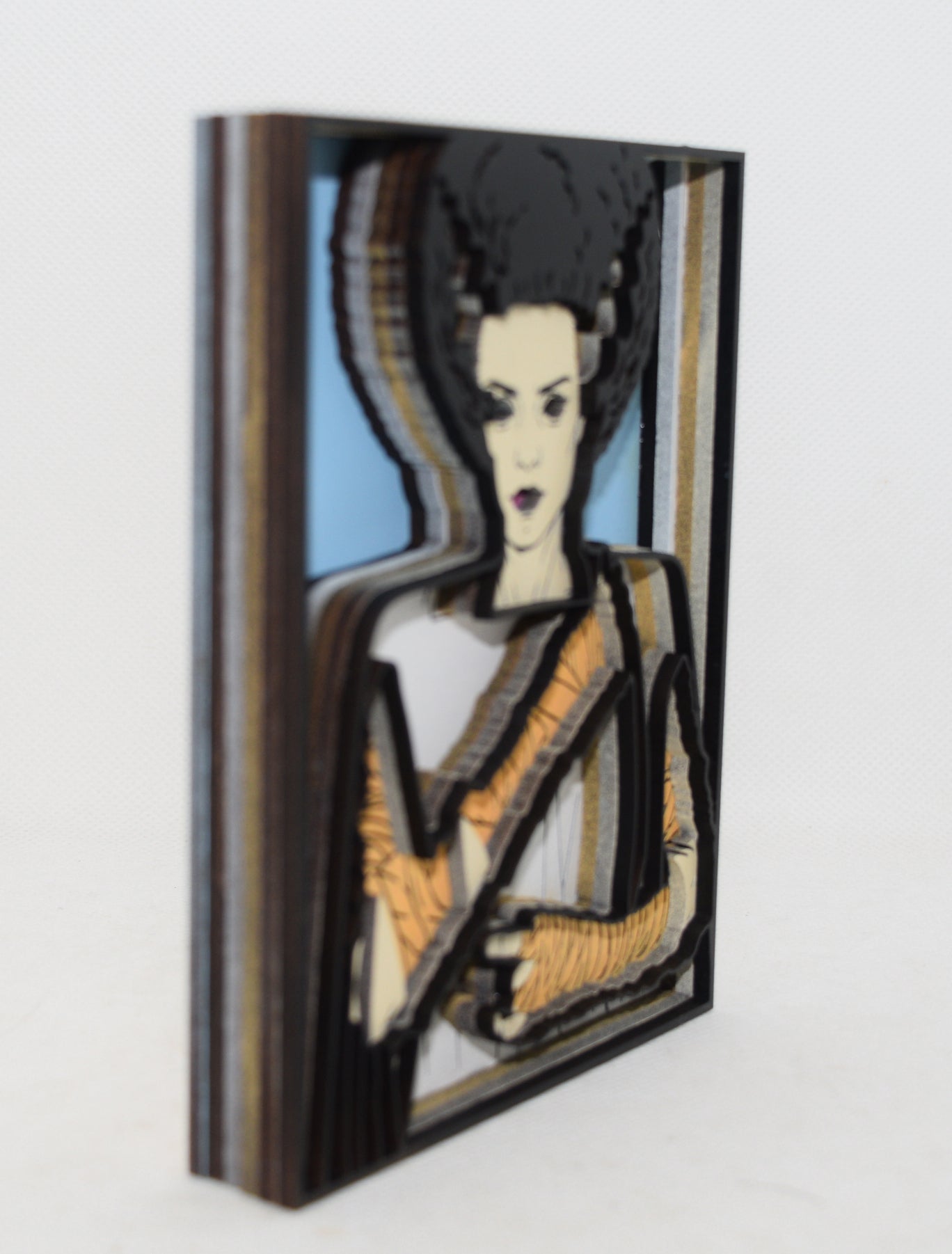 3-D Layered Bride of Frankenstein Wooden Art