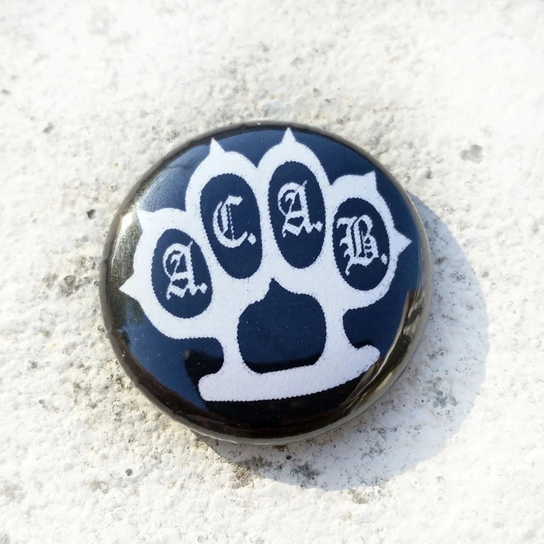 ACAB Brass Knuckles 1 inch button