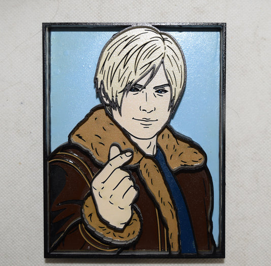 3-D Layered Resident Evil Leon S. Kennedy Wooden Art